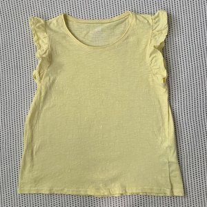 H&M Organic Cotton Yellow Ruffle Sleeveless Shirt | 8-10Y